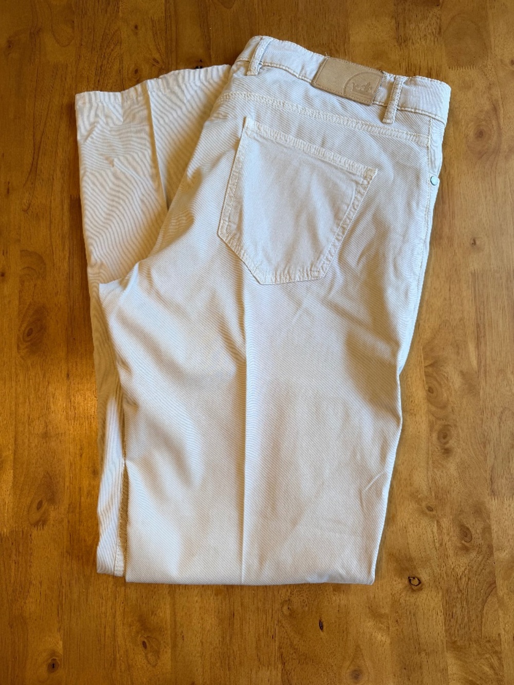 Peter Millar Collection Mens 38 Cream Tencel Cotton Blend 5-Pocket Pant Straight